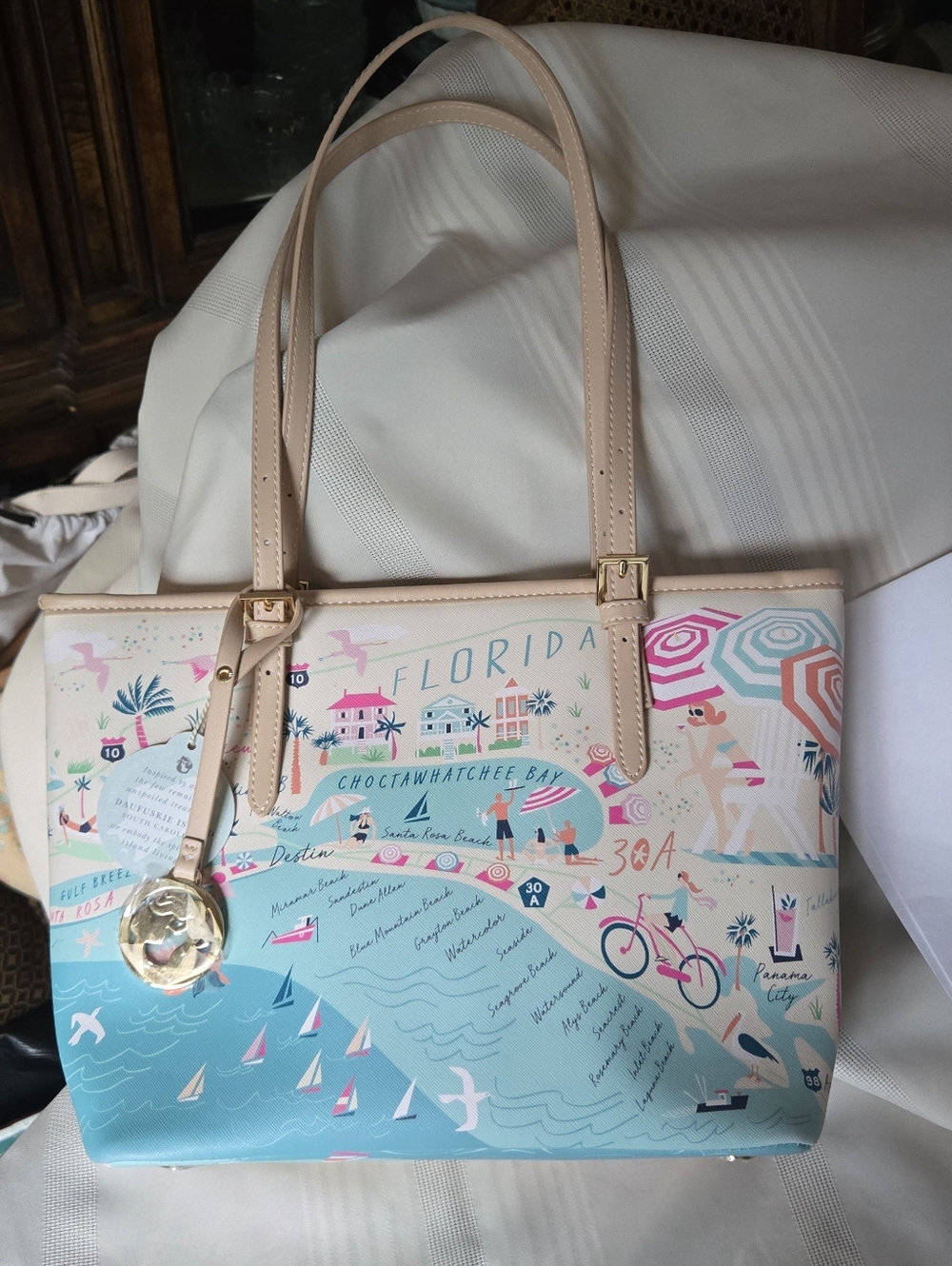 NWT Spartina 449 Florida Map Small Tote